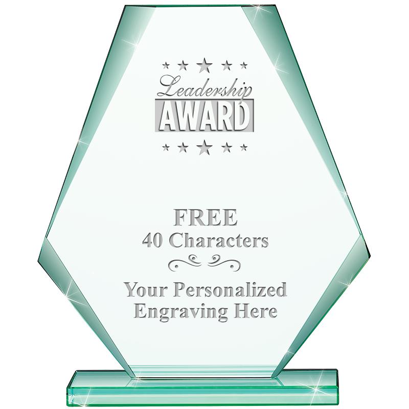 6" JADE PYRAMID CRYSTAL AWARD