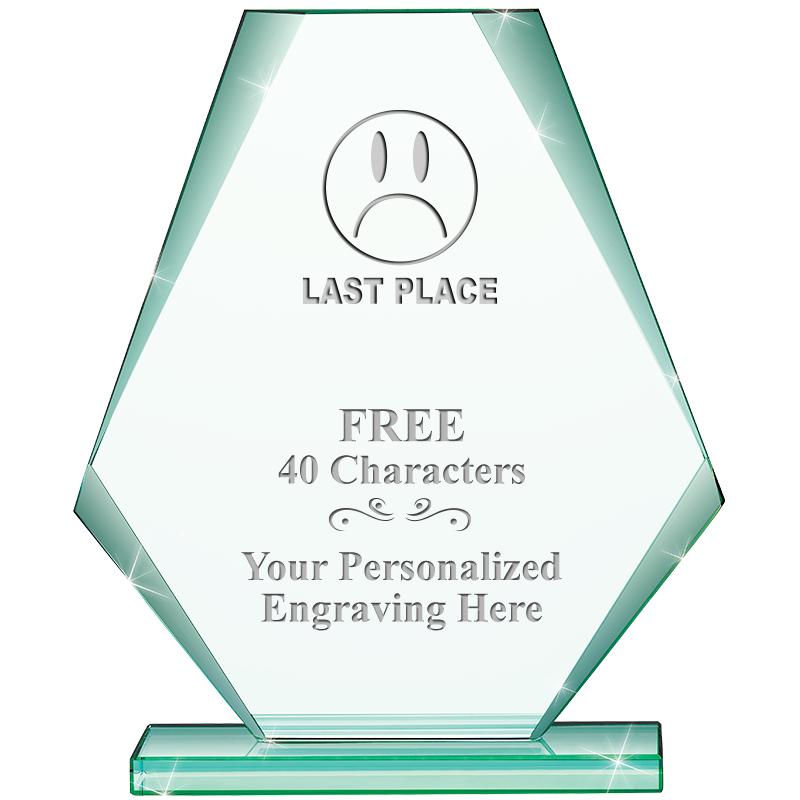 6" JADE PYRAMID CRYSTAL AWARD