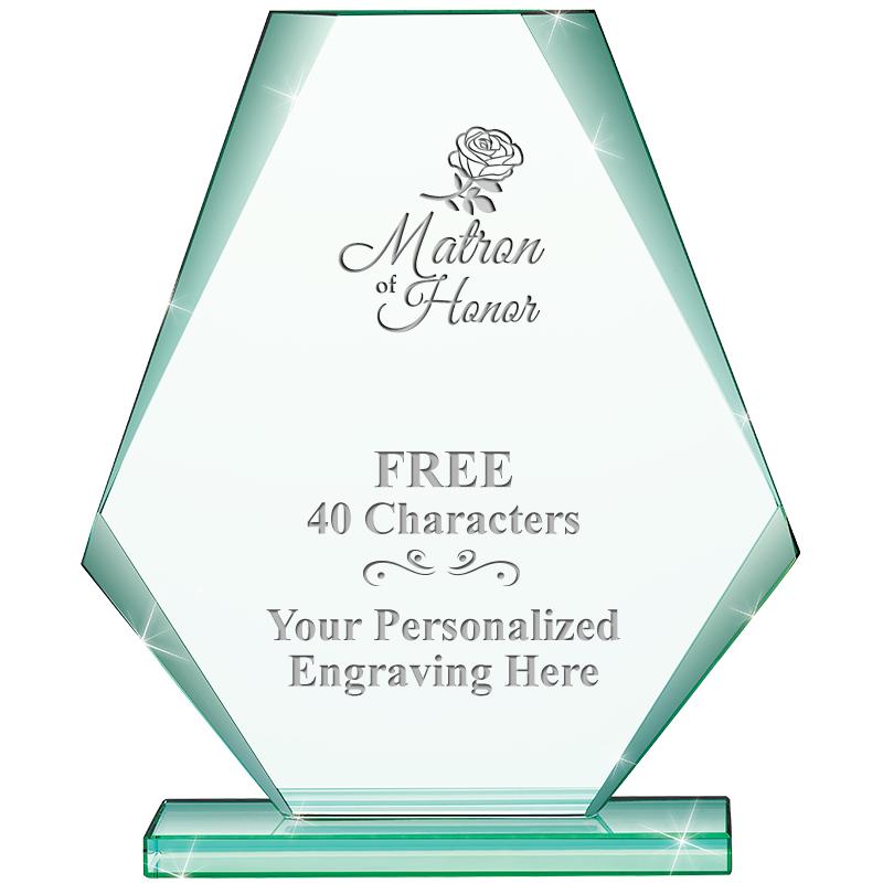 6" JADE PYRAMID CRYSTAL AWARD