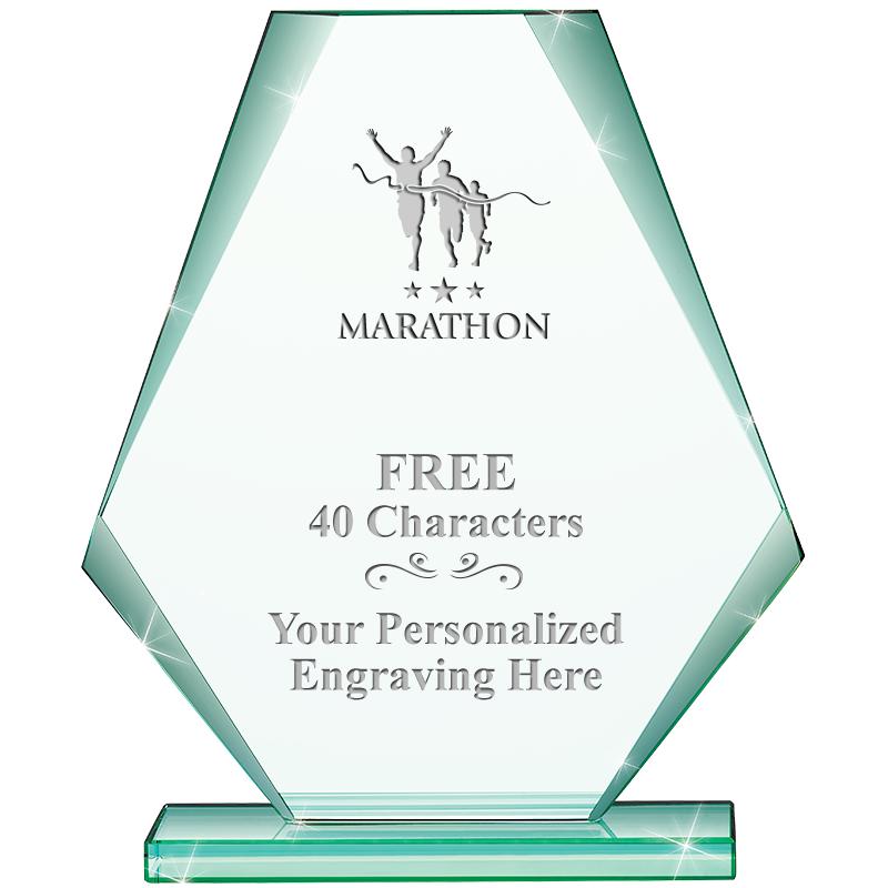 6" JADE PYRAMID CRYSTAL AWARD