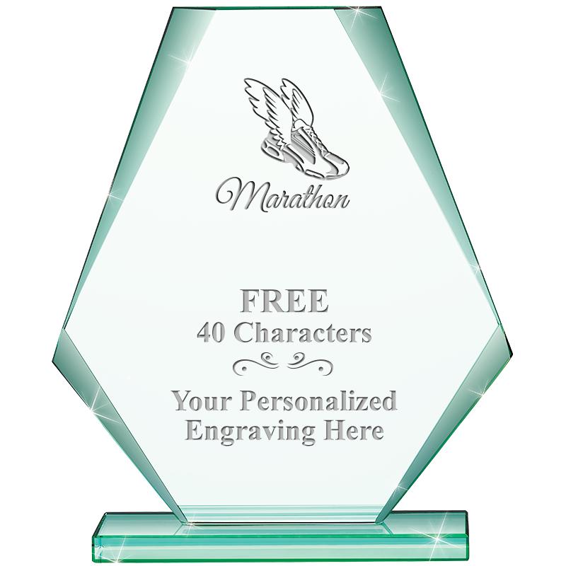 6" JADE PYRAMID CRYSTAL AWARD