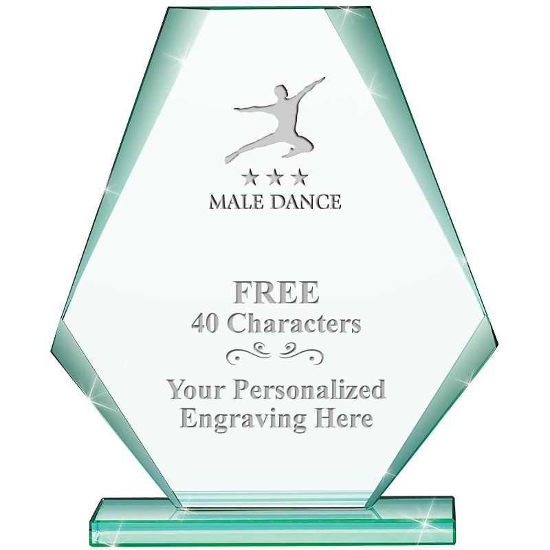 6" JADE PYRAMID CRYSTAL AWARD