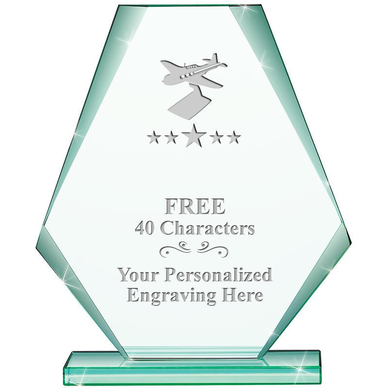 6" JADE PYRAMID CRYSTAL AWARD