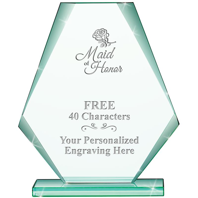 6" JADE PYRAMID CRYSTAL AWARD