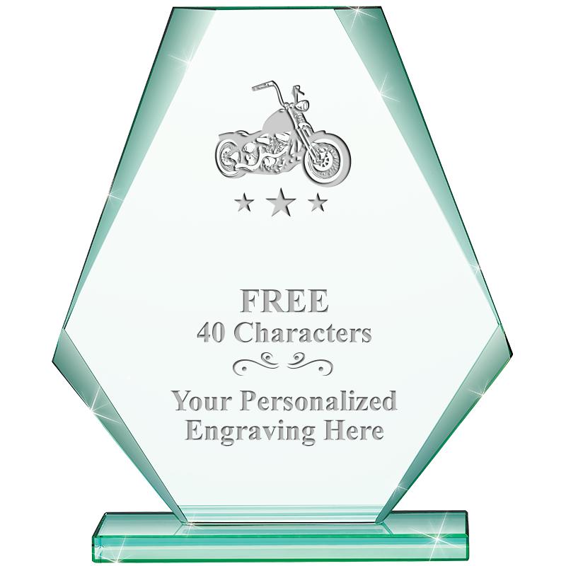 6" JADE PYRAMID CRYSTAL AWARD