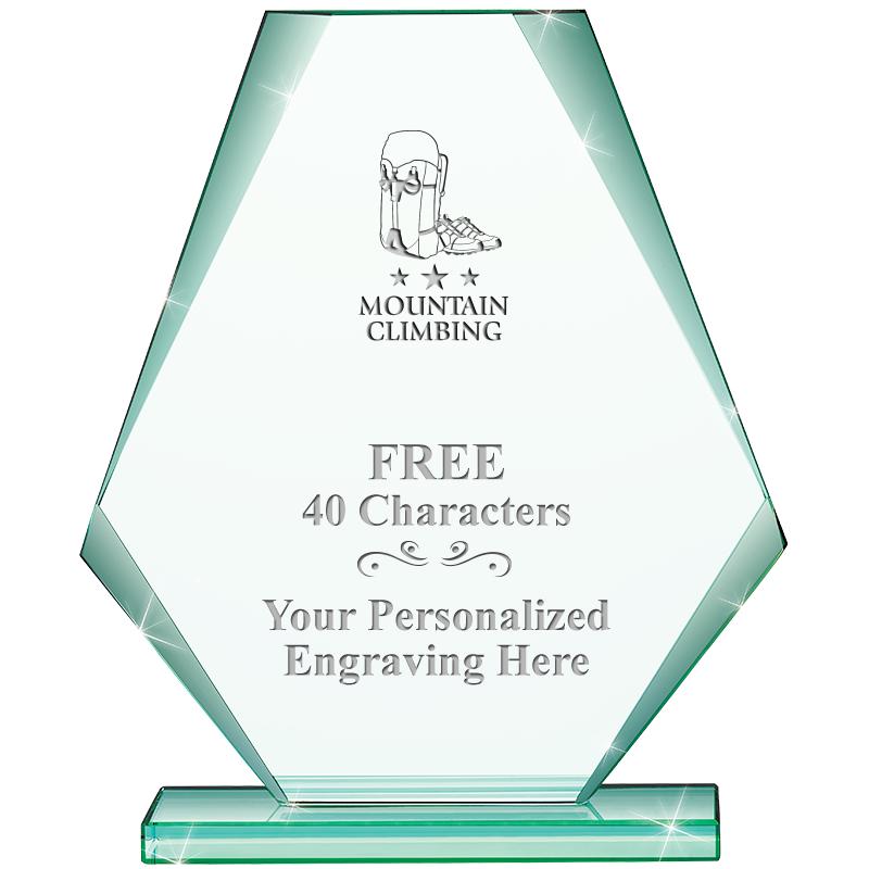 6" JADE PYRAMID CRYSTAL AWARD