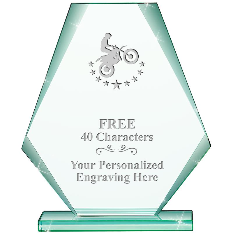 6" JADE PYRAMID CRYSTAL AWARD