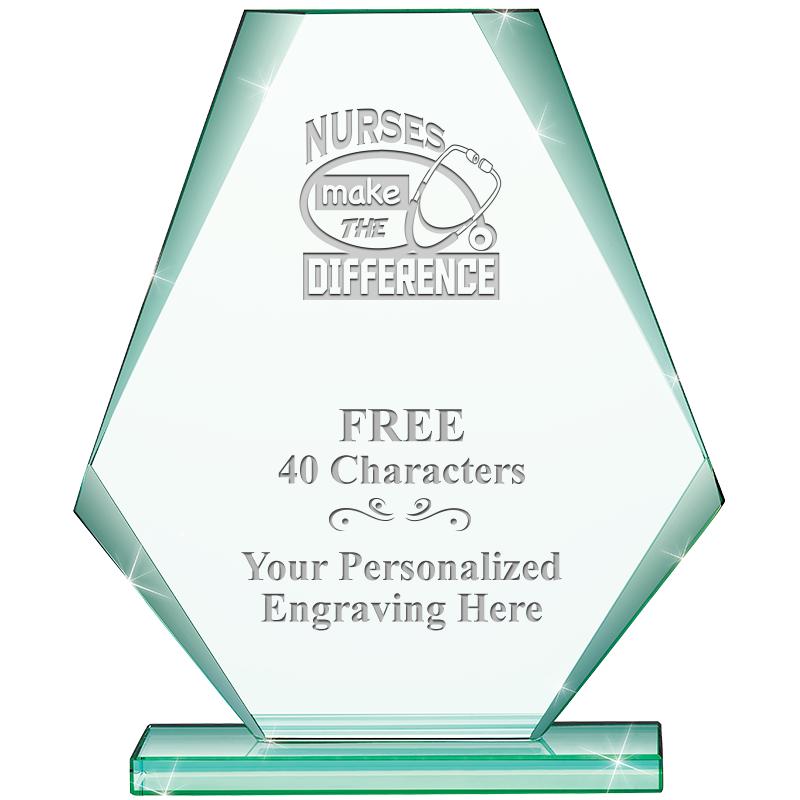 6" JADE PYRAMID CRYSTAL AWARD