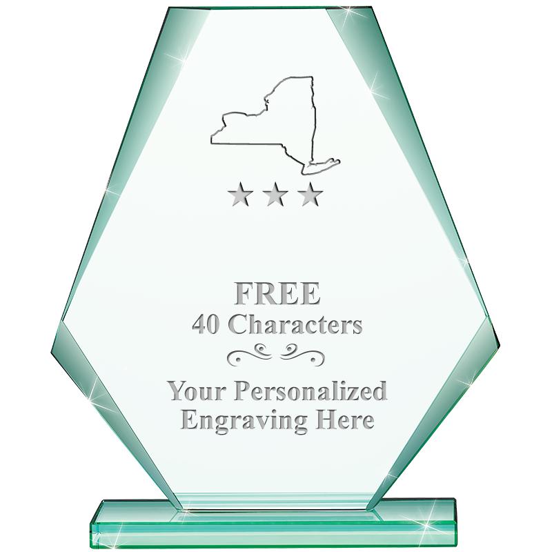 6" JADE PYRAMID CRYSTAL AWARD