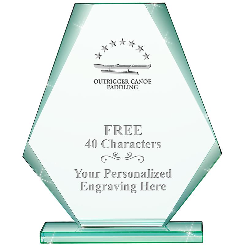 6" JADE PYRAMID CRYSTAL AWARD