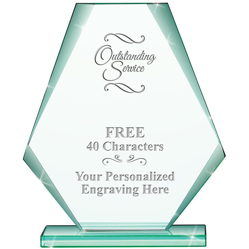 6" JADE PYRAMID CRYSTAL AWARD