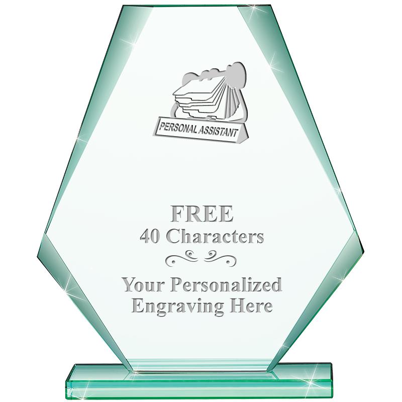 6" JADE PYRAMID CRYSTAL AWARD