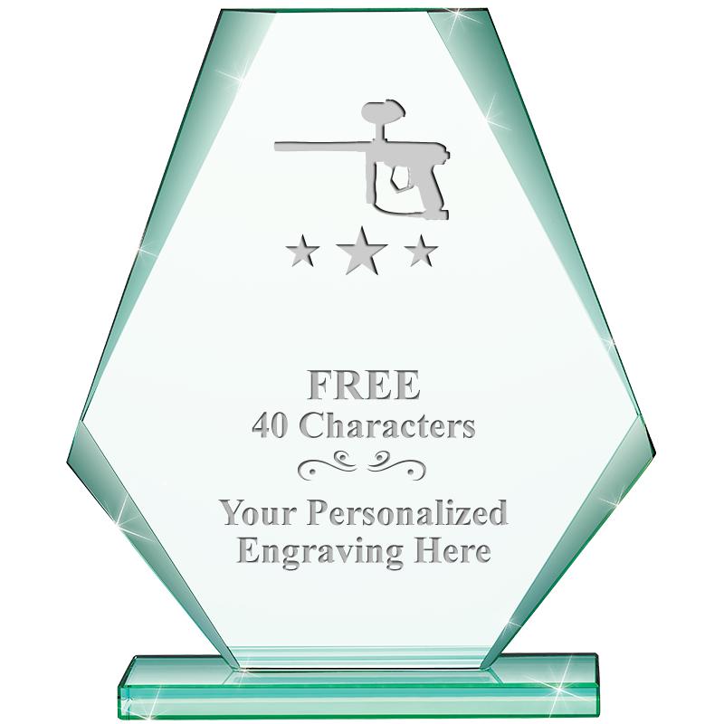 6" JADE PYRAMID CRYSTAL AWARD