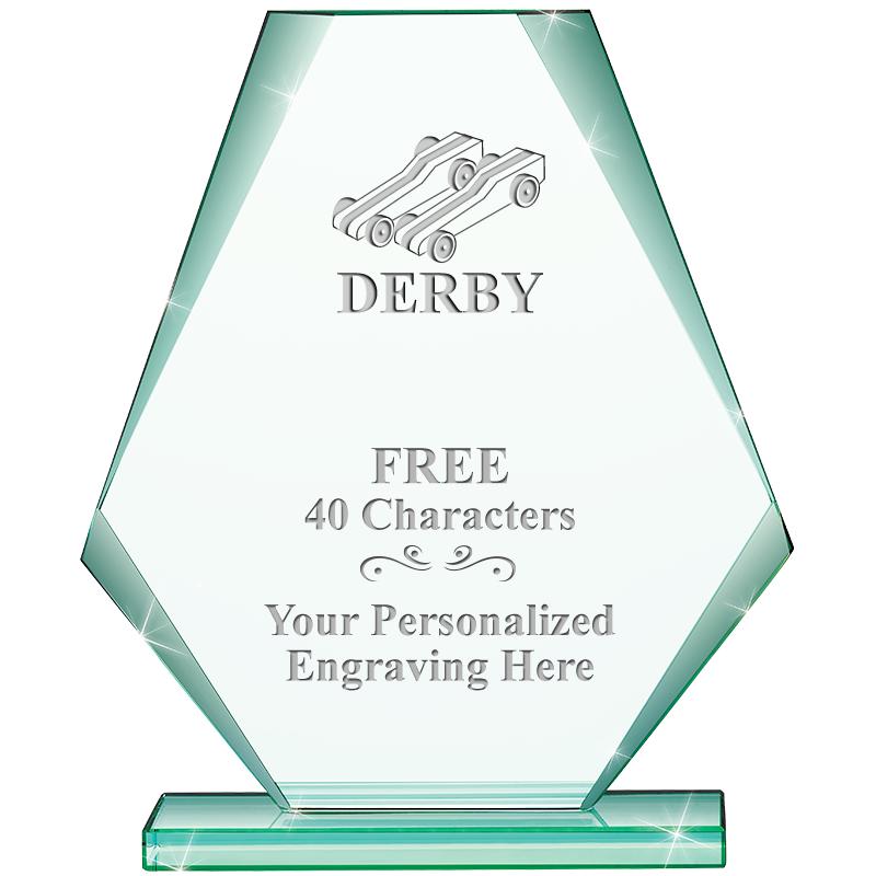 6" JADE PYRAMID CRYSTAL AWARD