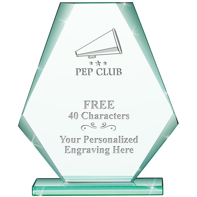 6" JADE PYRAMID CRYSTAL AWARD