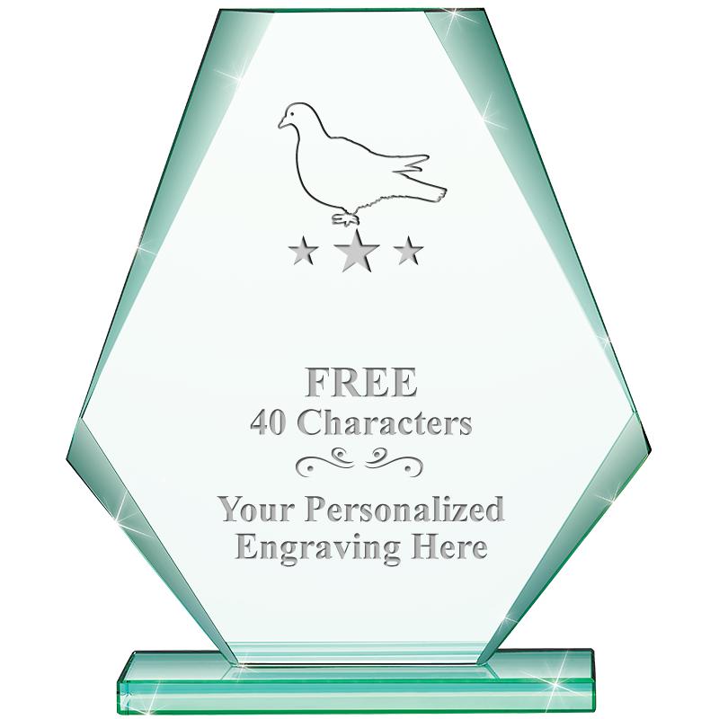 6" JADE PYRAMID CRYSTAL AWARD