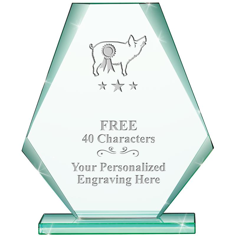 6" JADE PYRAMID CRYSTAL AWARD