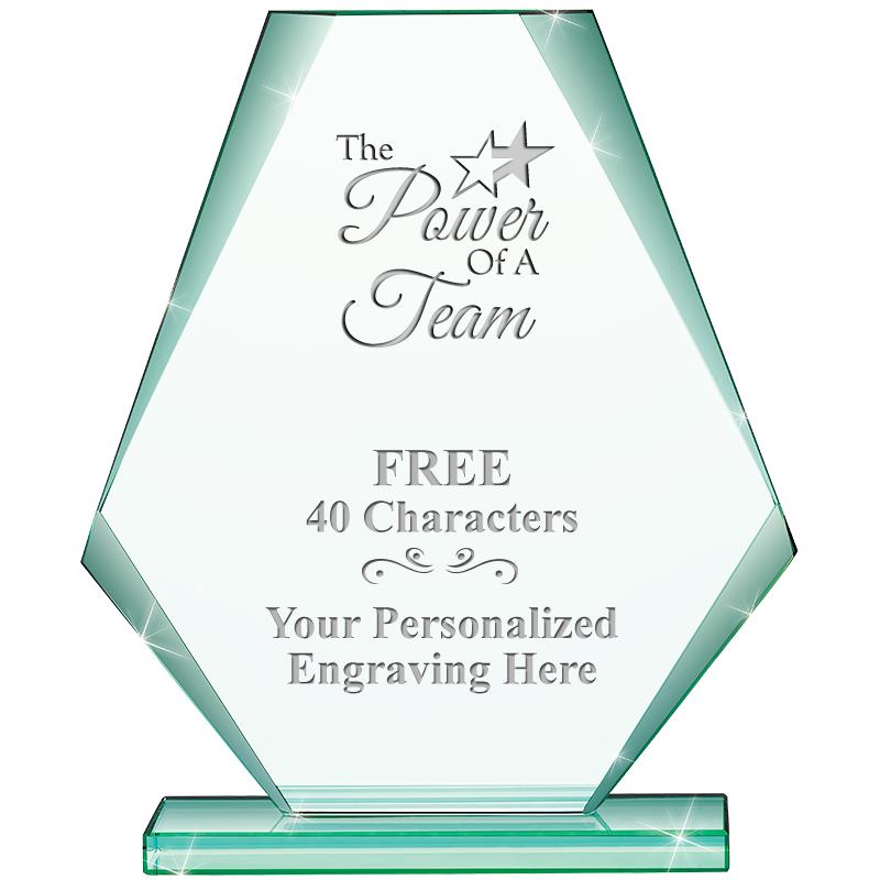 6" JADE PYRAMID CRYSTAL AWARD