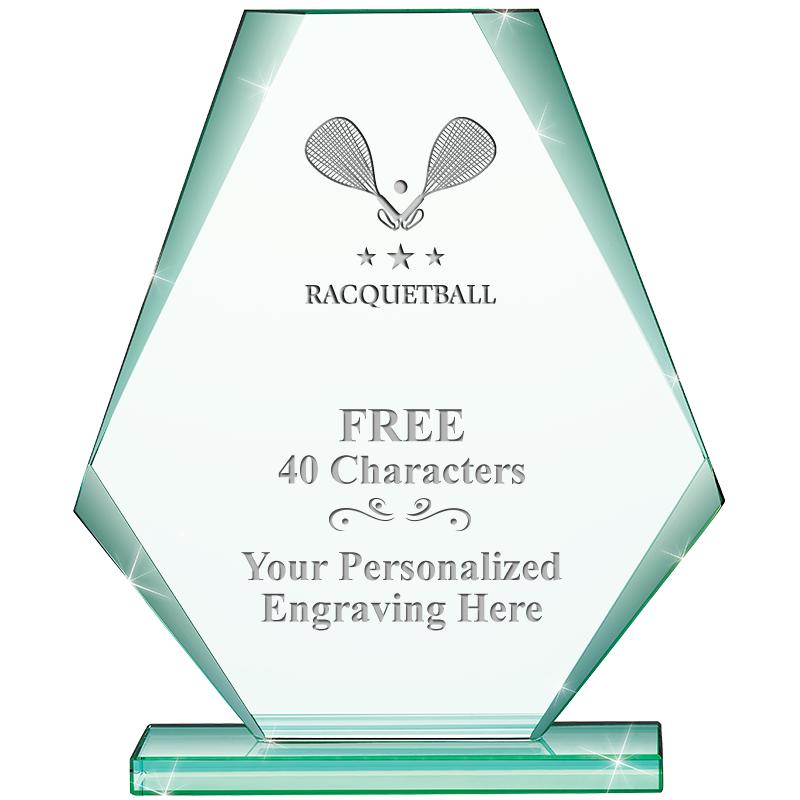 6" JADE PYRAMID CRYSTAL AWARD