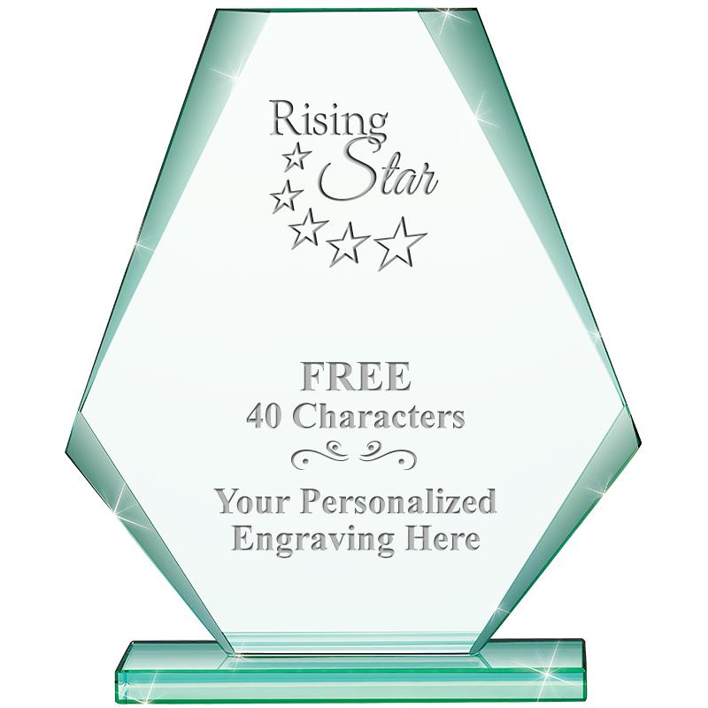 6" JADE PYRAMID CRYSTAL AWARD