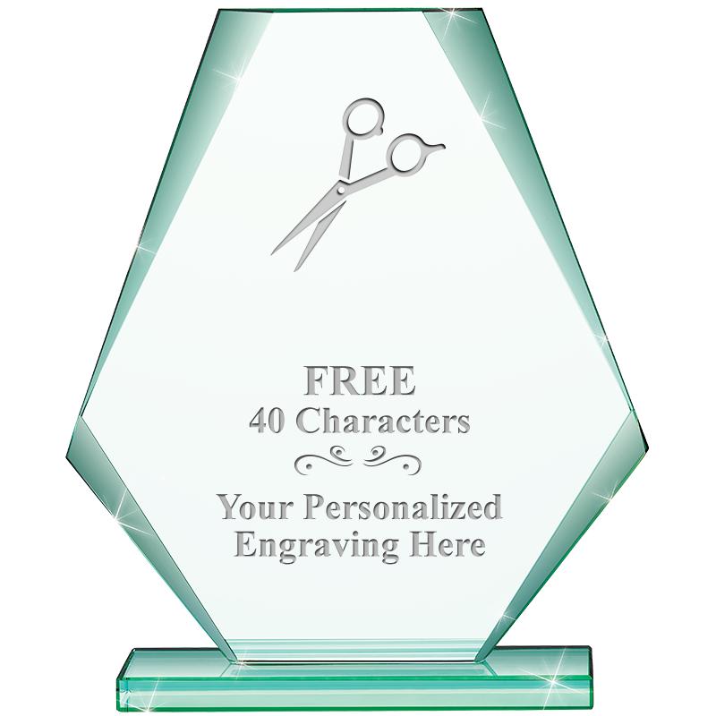 6" JADE PYRAMID CRYSTAL AWARD