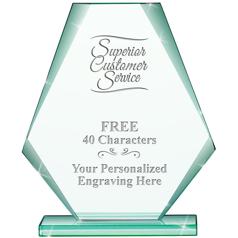 6" JADE PYRAMID CRYSTAL AWARD