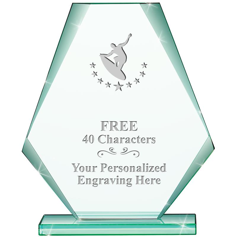 6" JADE PYRAMID CRYSTAL AWARD