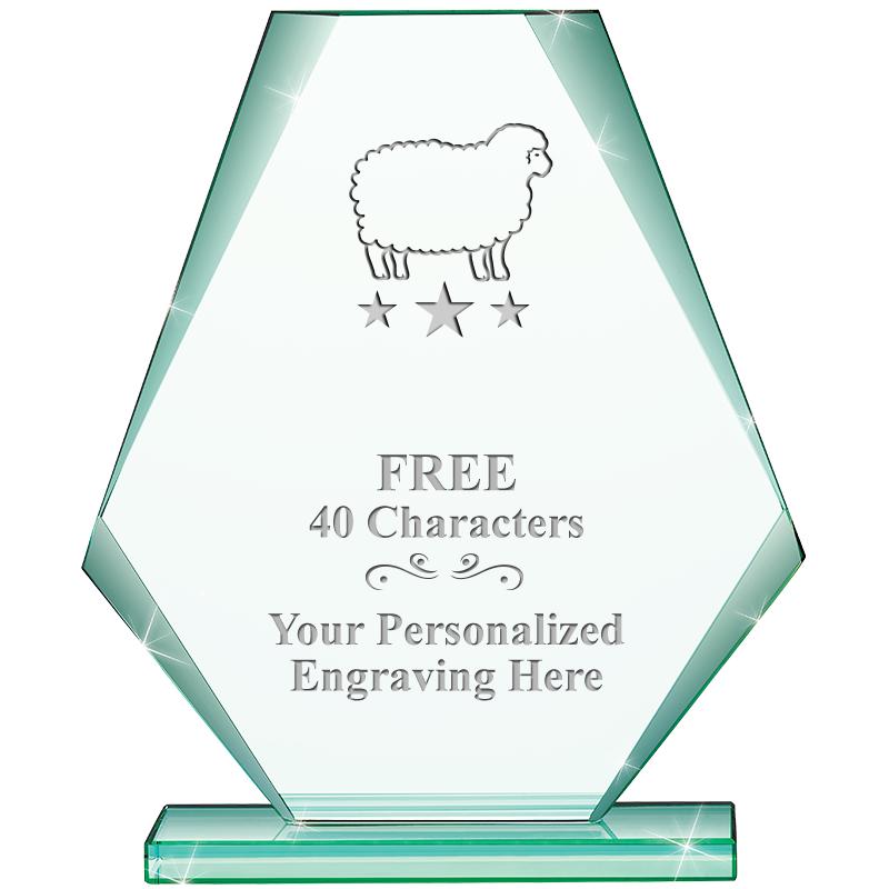 6" JADE PYRAMID CRYSTAL AWARD