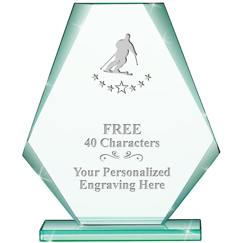 6" JADE PYRAMID CRYSTAL AWARD