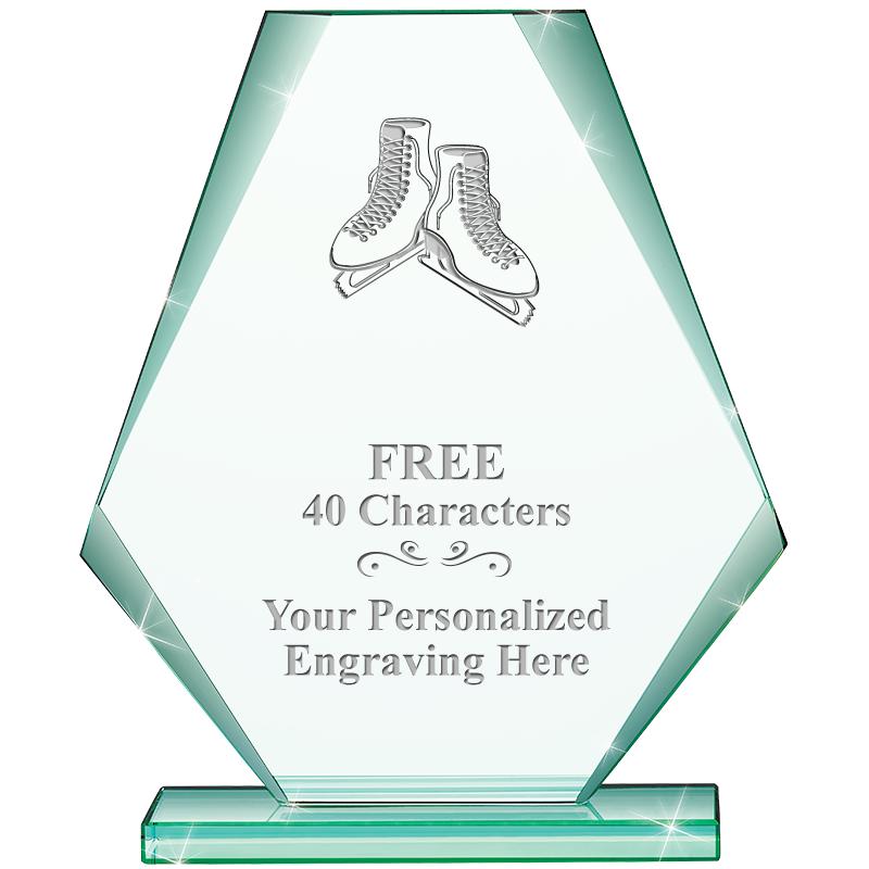 6" JADE PYRAMID CRYSTAL AWARD