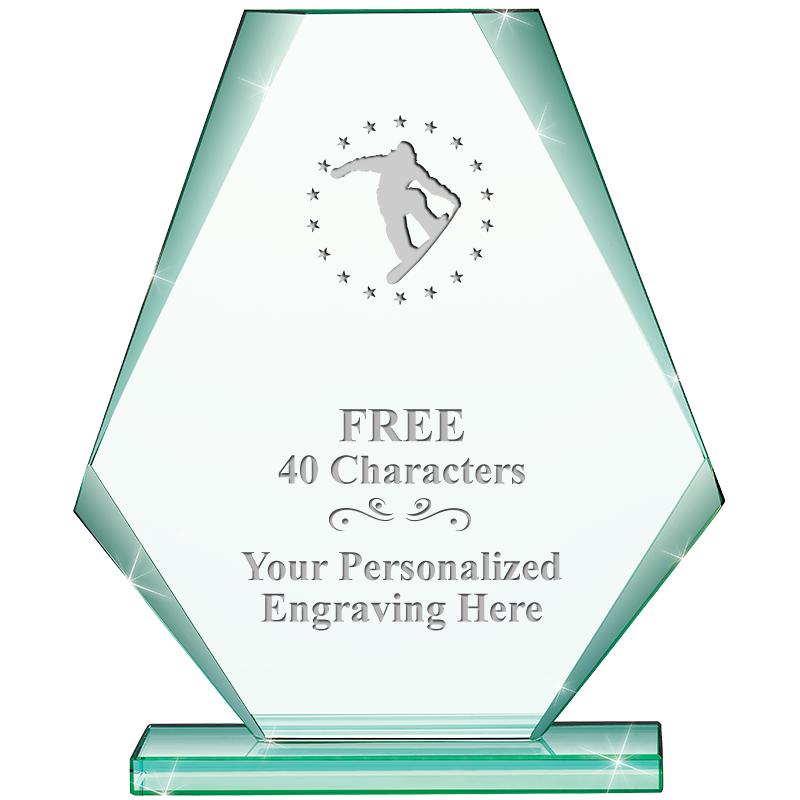 6" JADE PYRAMID CRYSTAL AWARD