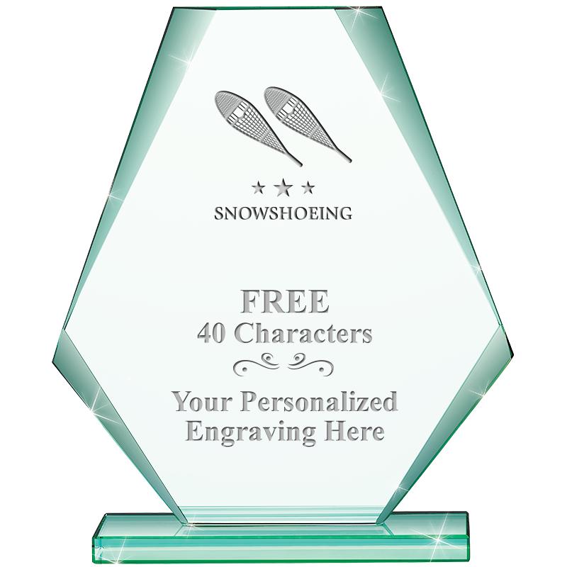 6" JADE PYRAMID CRYSTAL AWARD