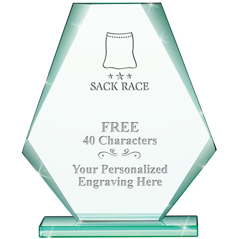 6" JADE PYRAMID CRYSTAL AWARD