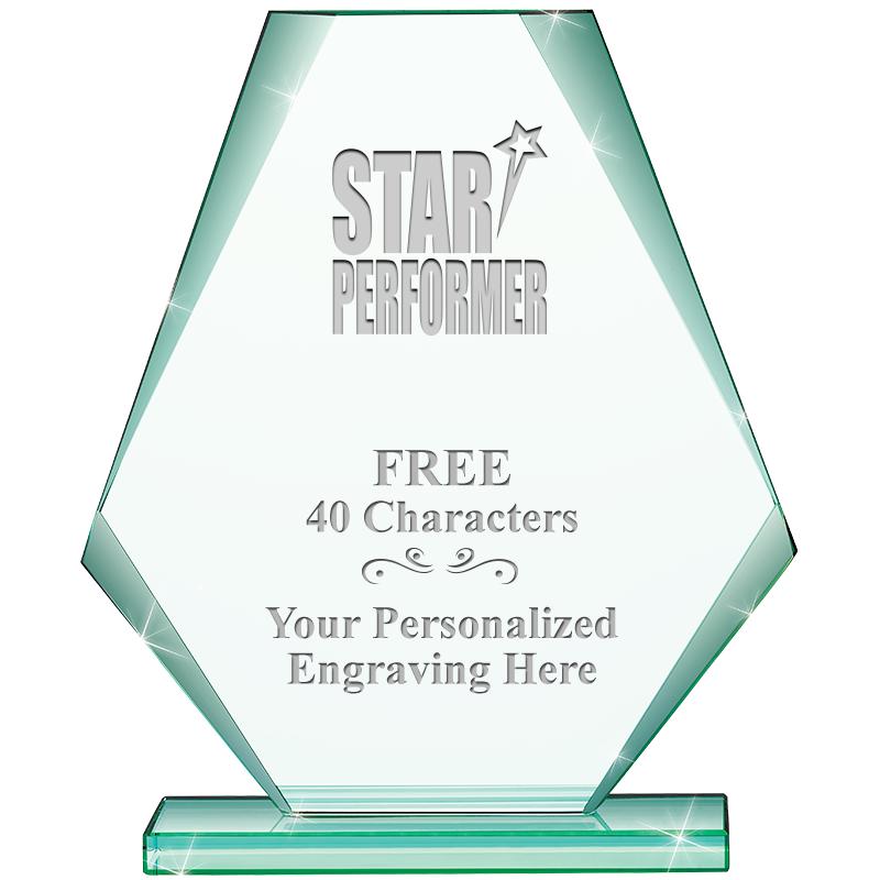 6" JADE PYRAMID CRYSTAL AWARD