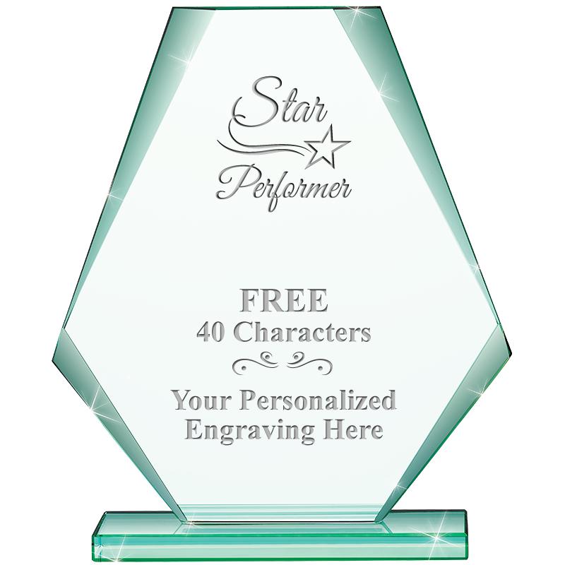 6" JADE PYRAMID CRYSTAL AWARD