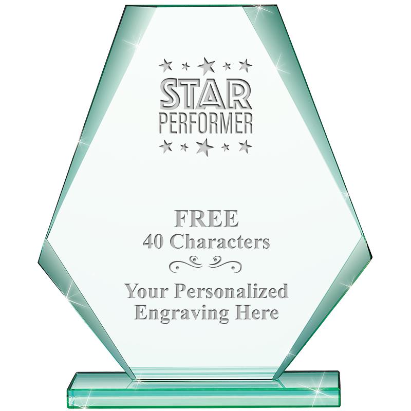 6" JADE PYRAMID CRYSTAL AWARD