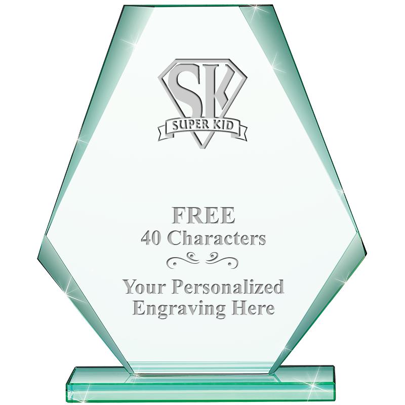 6" JADE PYRAMID CRYSTAL AWARD