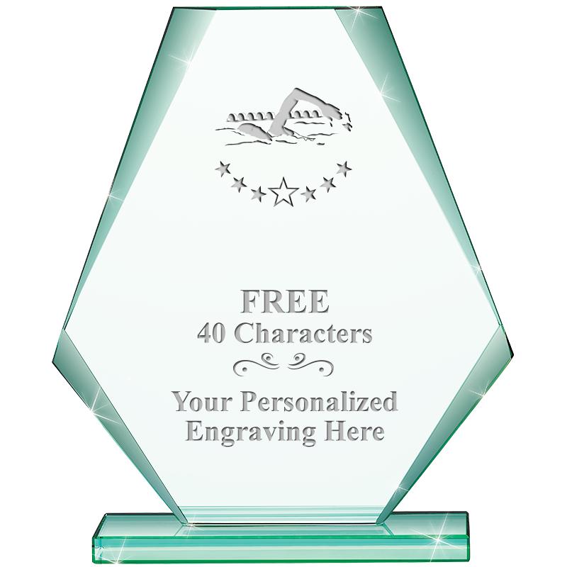 6" JADE PYRAMID CRYSTAL AWARD