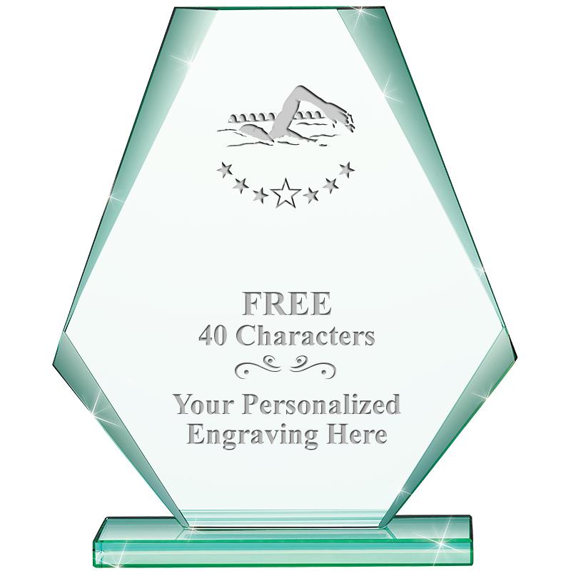 6" JADE PYRAMID CRYSTAL AWARD