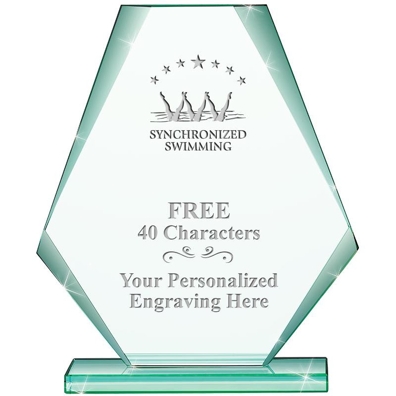 6" JADE PYRAMID CRYSTAL AWARD