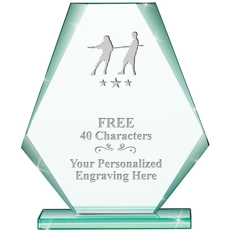 6" JADE PYRAMID CRYSTAL AWARD