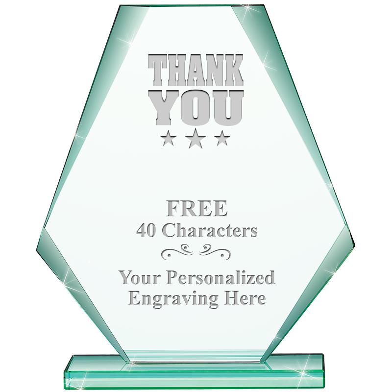 6" JADE PYRAMID CRYSTAL AWARD