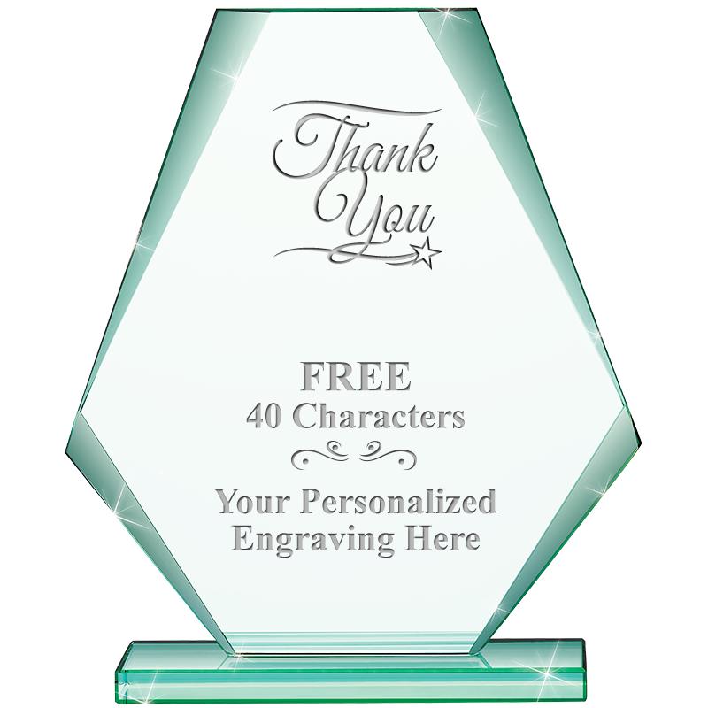 6" JADE PYRAMID CRYSTAL AWARD