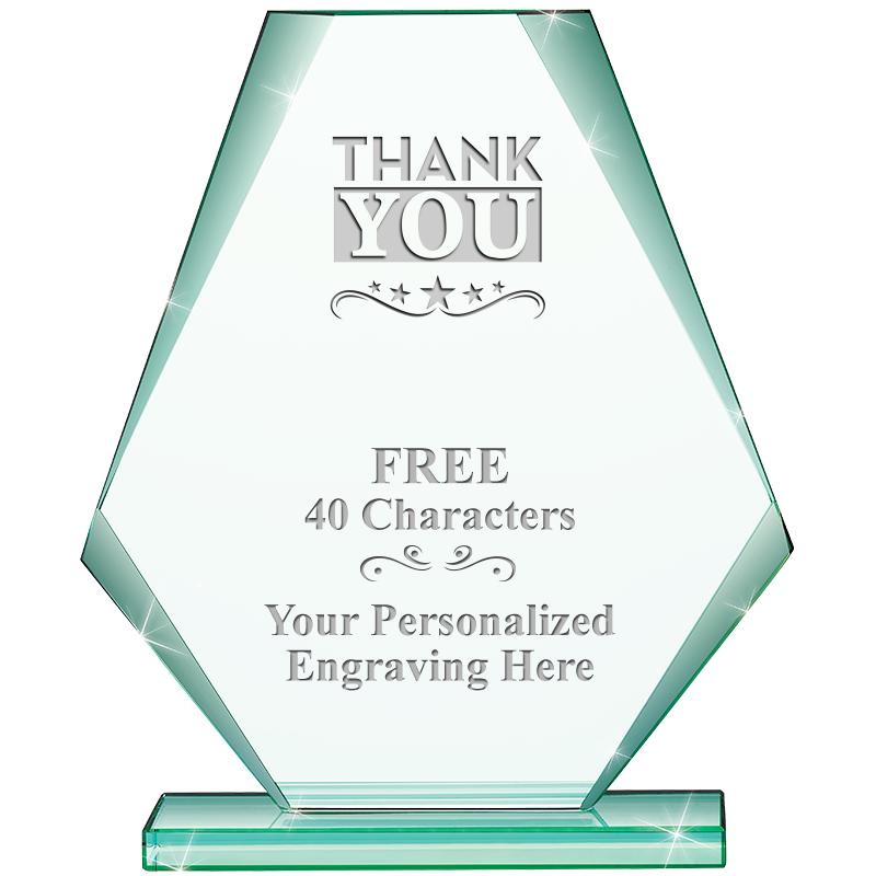 6" JADE PYRAMID CRYSTAL AWARD