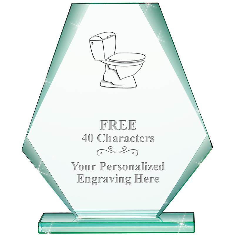 6" JADE PYRAMID CRYSTAL AWARD