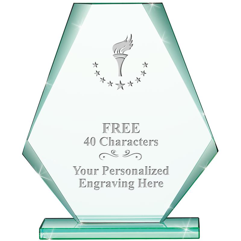 6" JADE PYRAMID CRYSTAL AWARD