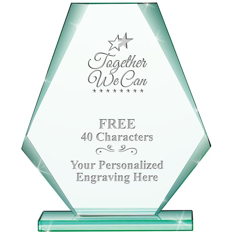 6" JADE PYRAMID CRYSTAL AWARD