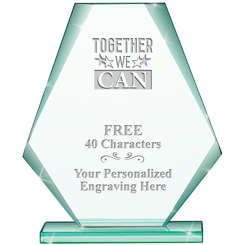 6" JADE PYRAMID CRYSTAL AWARD