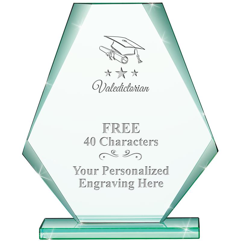 6" JADE PYRAMID CRYSTAL AWARD