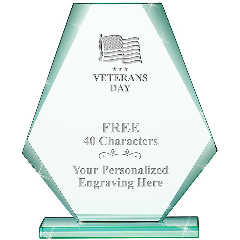 6" JADE PYRAMID CRYSTAL AWARD